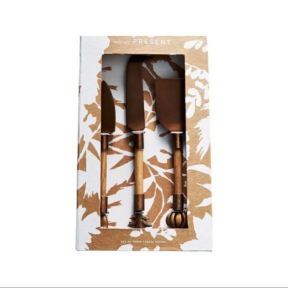 Anthropologie Set of Three Thicket Cheese Knives - Picture 2 of 3